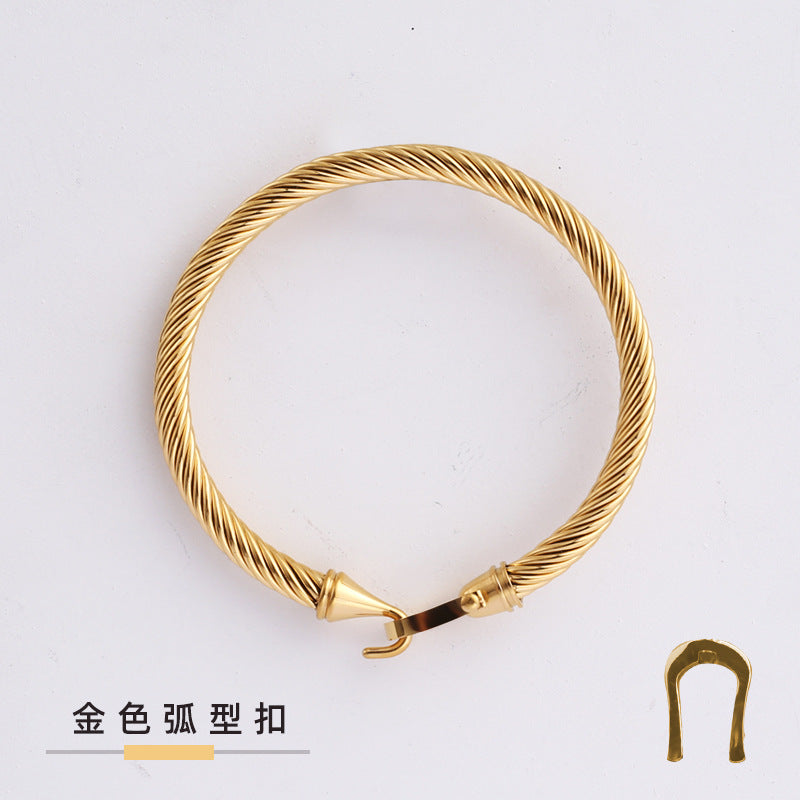Wholesale Horseshoe Buckle Titanium Steel Cable Twisted Wire Bracelet